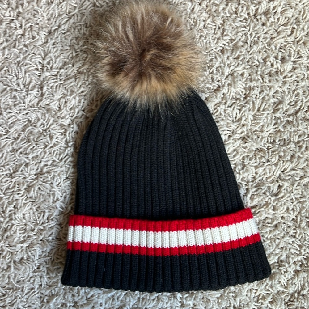 Harriet Isle Beanie with faux fur pom